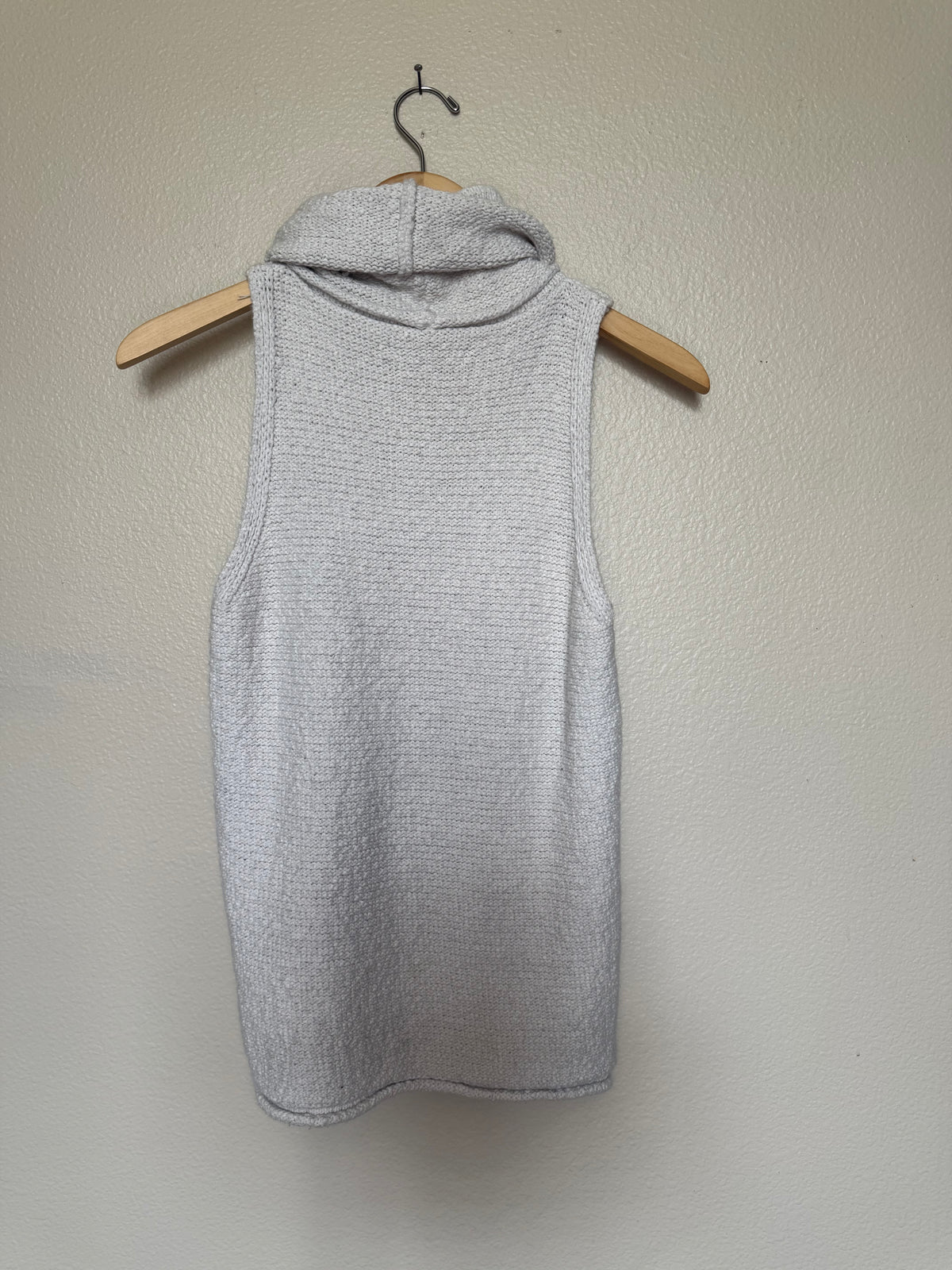Velvet Heart 100% Cotton L Off White Turtleneck Tank Top