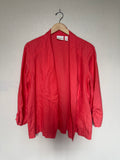 Chico's 100% Linen Size 2 (L, Size 12) Bright Coral Long Sleeve Cardigan