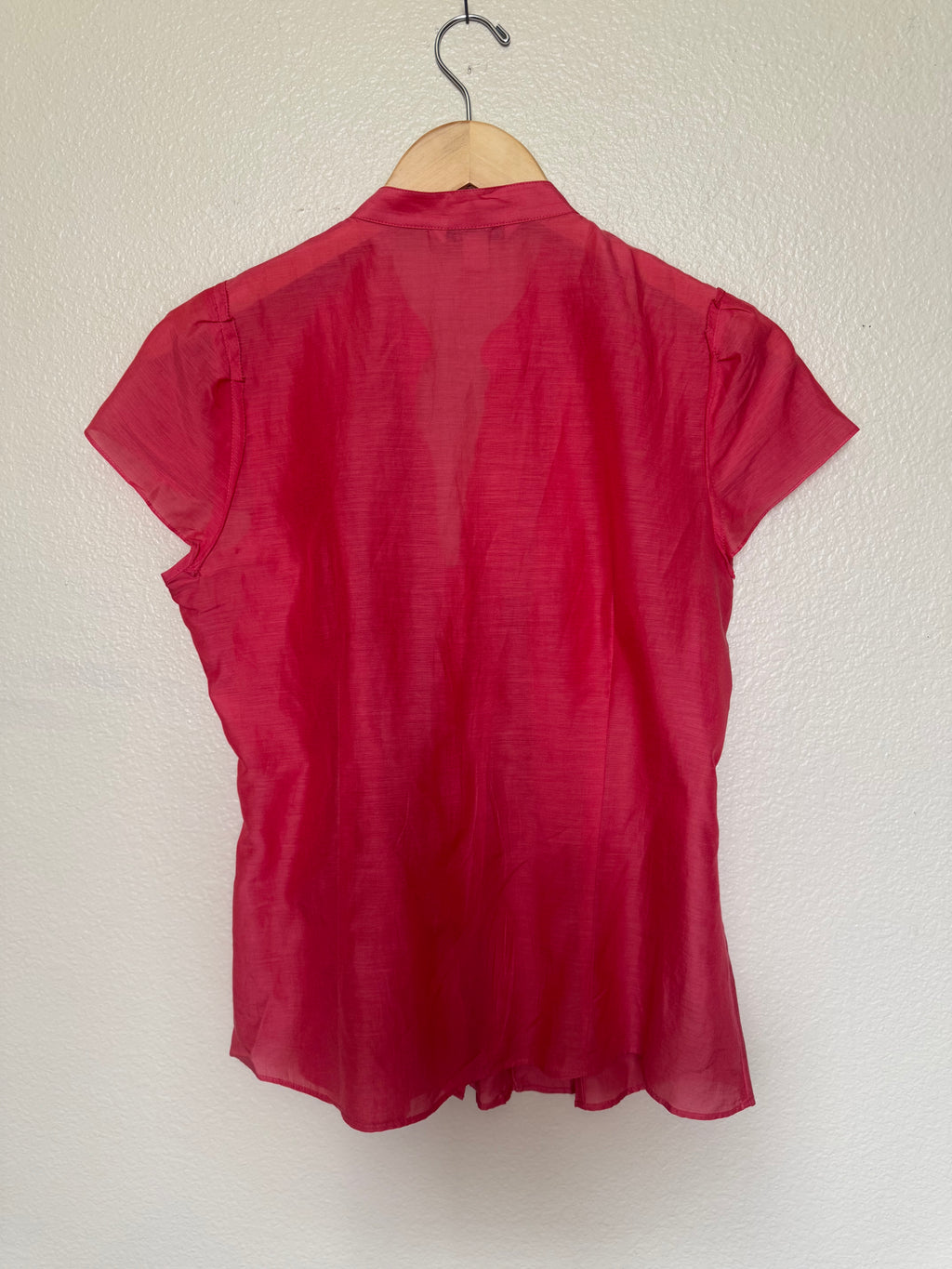Banana Republic 72% Silk 28% Cotton M Coral Short Sleeve Blouse