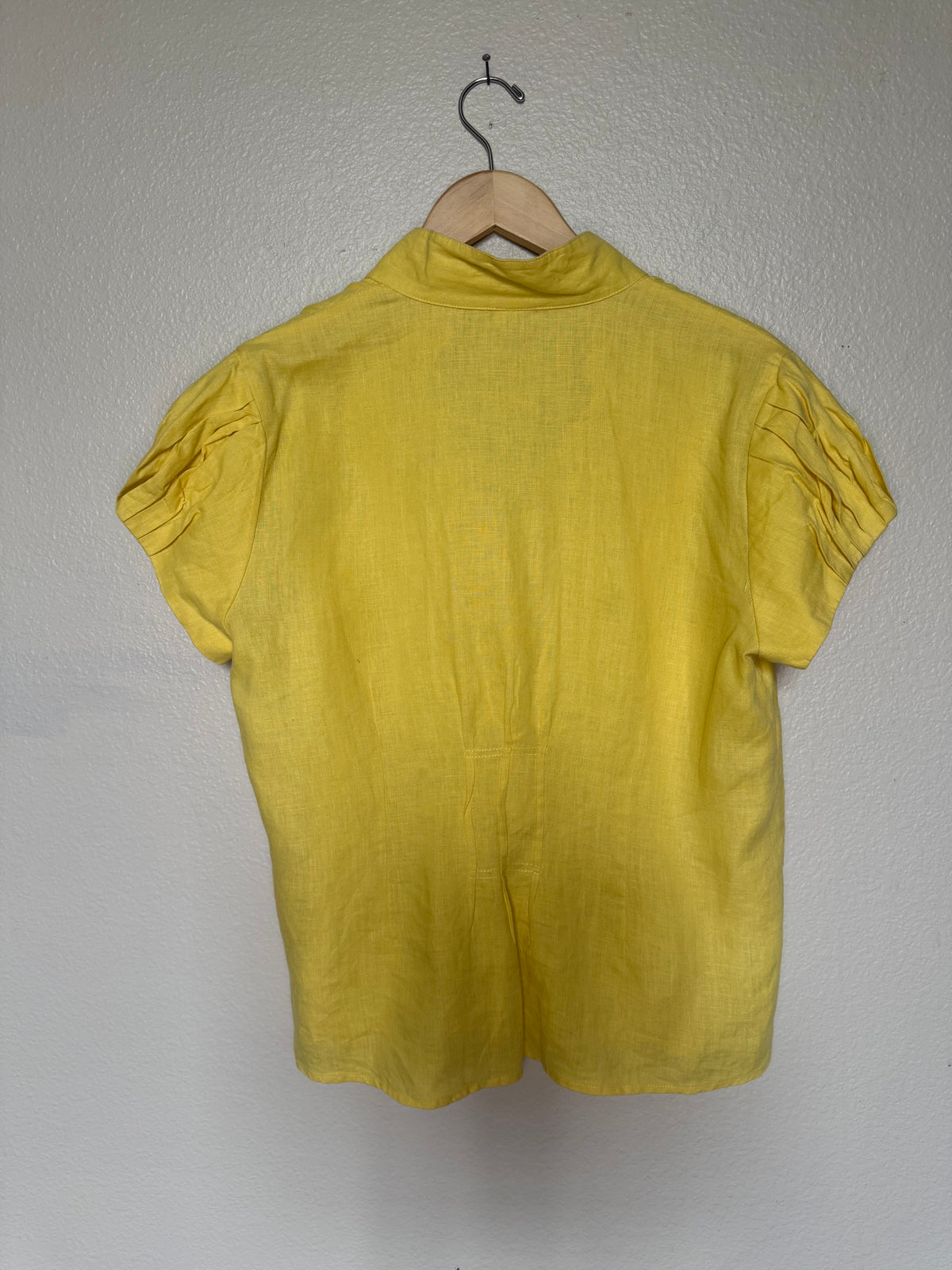 Saint Tropez West 100% Linen XL Yellow Short Sleeve Button Down