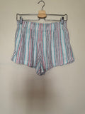 Oliviaceous 55% Linen 45% Cotton L Multi-Colored Striped Shorts