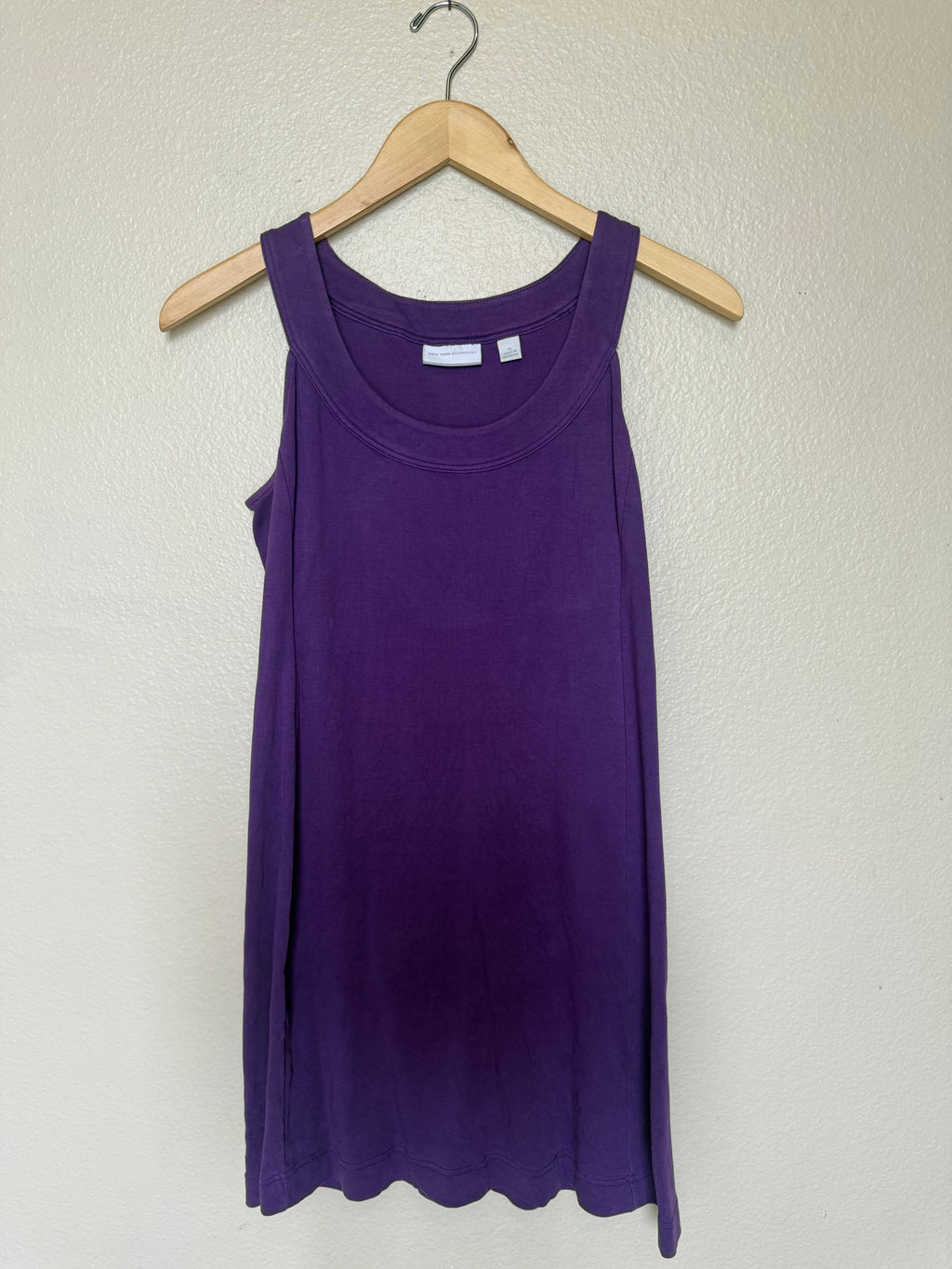 New York and Company 100% Cotton XS Purple High-Neck Halter Top Dress
