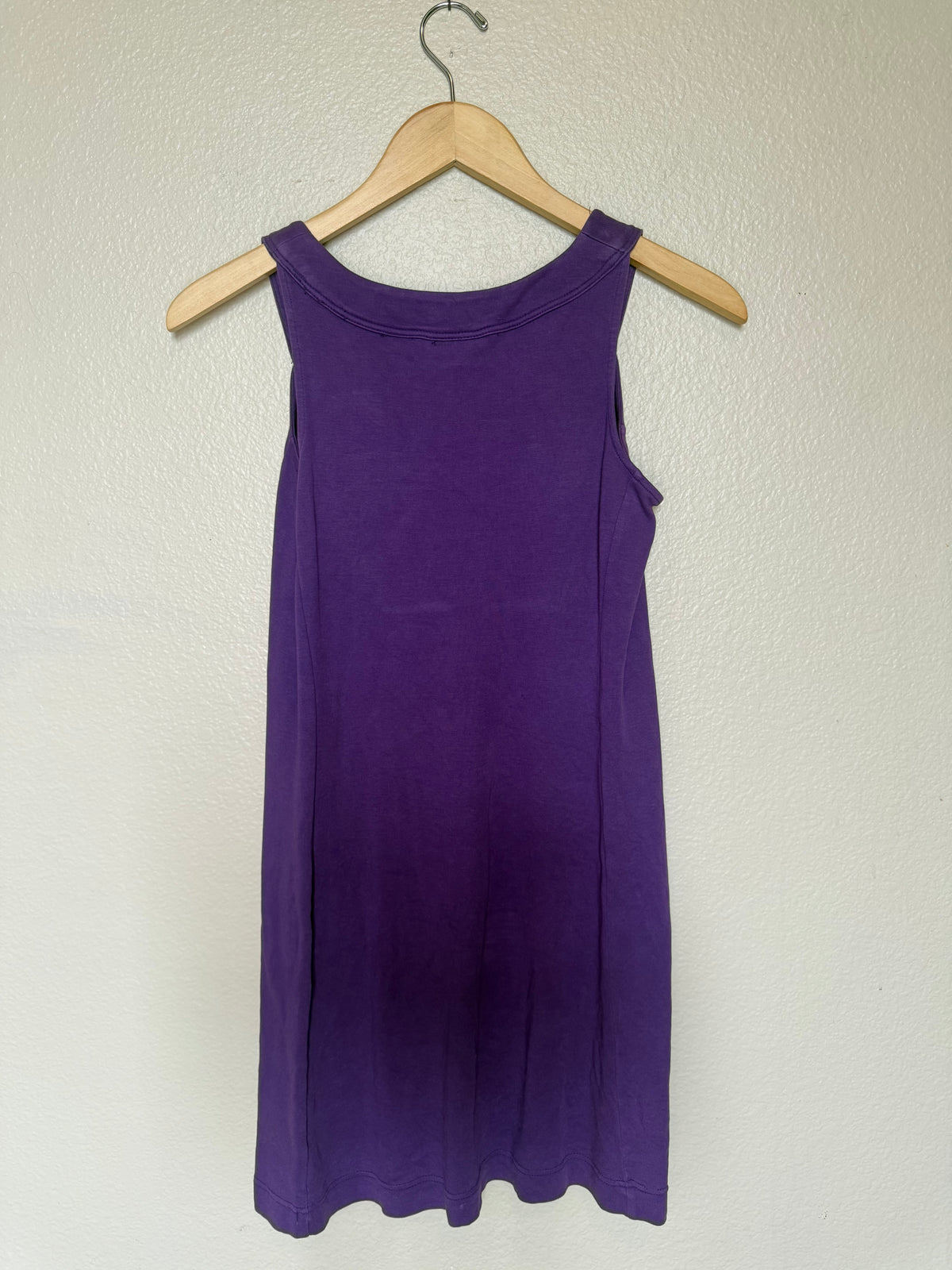 New York and Company 100% Cotton XS Purple High-Neck Halter Top Dress