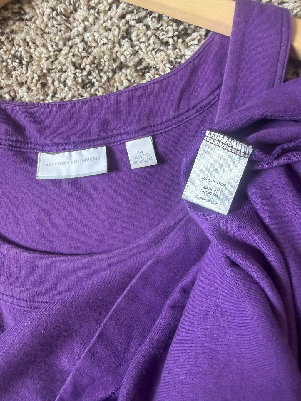 New York and Company 100% Cotton XS Purple High-Neck Halter Top Dress