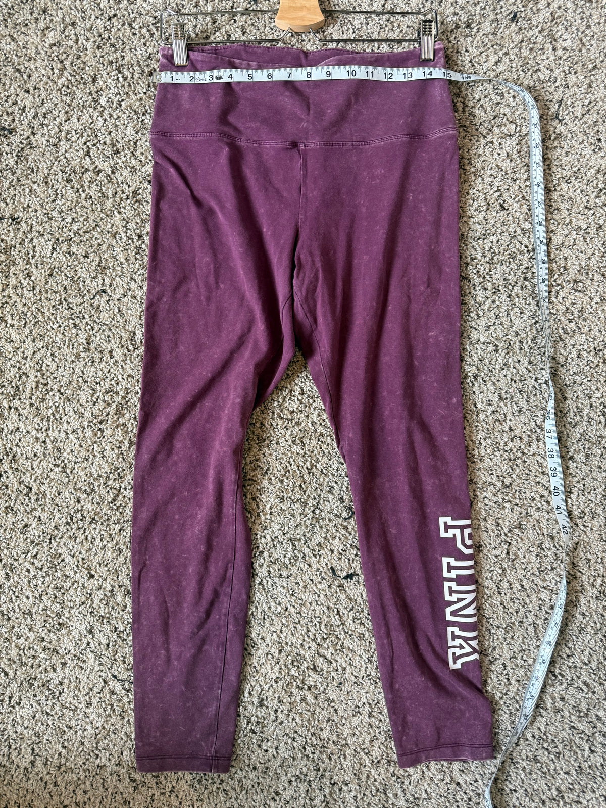 Pink Victoria's Secret 87% Cotton 13% Elastane L Faded Maroon Leggings