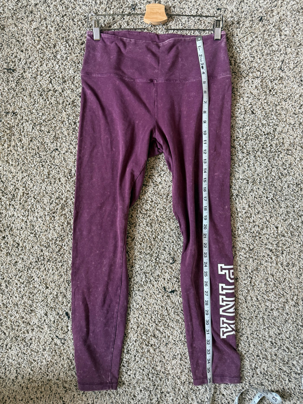 Pink Victoria's Secret 87% Cotton 13% Elastane L Faded Maroon Leggings