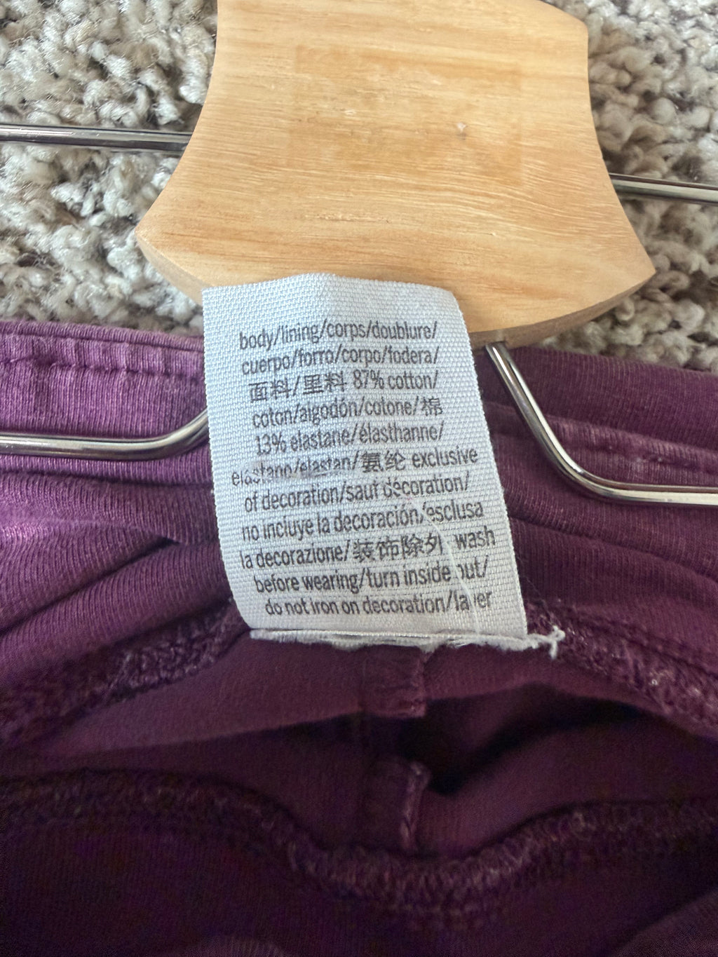 Pink Victoria's Secret 87% Cotton 13% Elastane L Faded Maroon Leggings