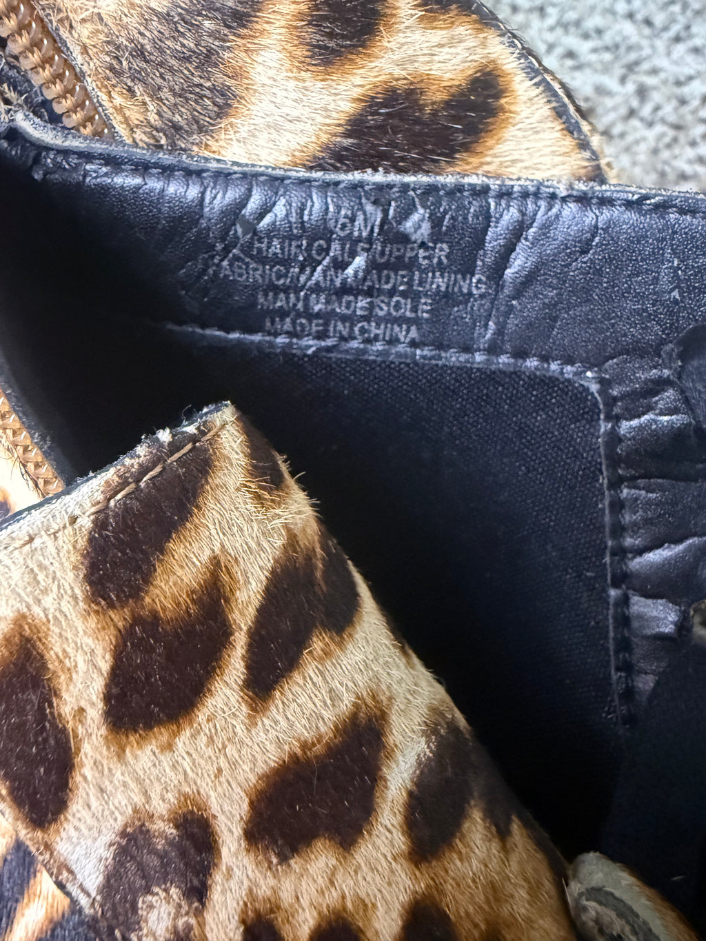 Gianni Bini Cow Hide Leather High Top Shoes with Rhinestone and Chain Detail Size 6
