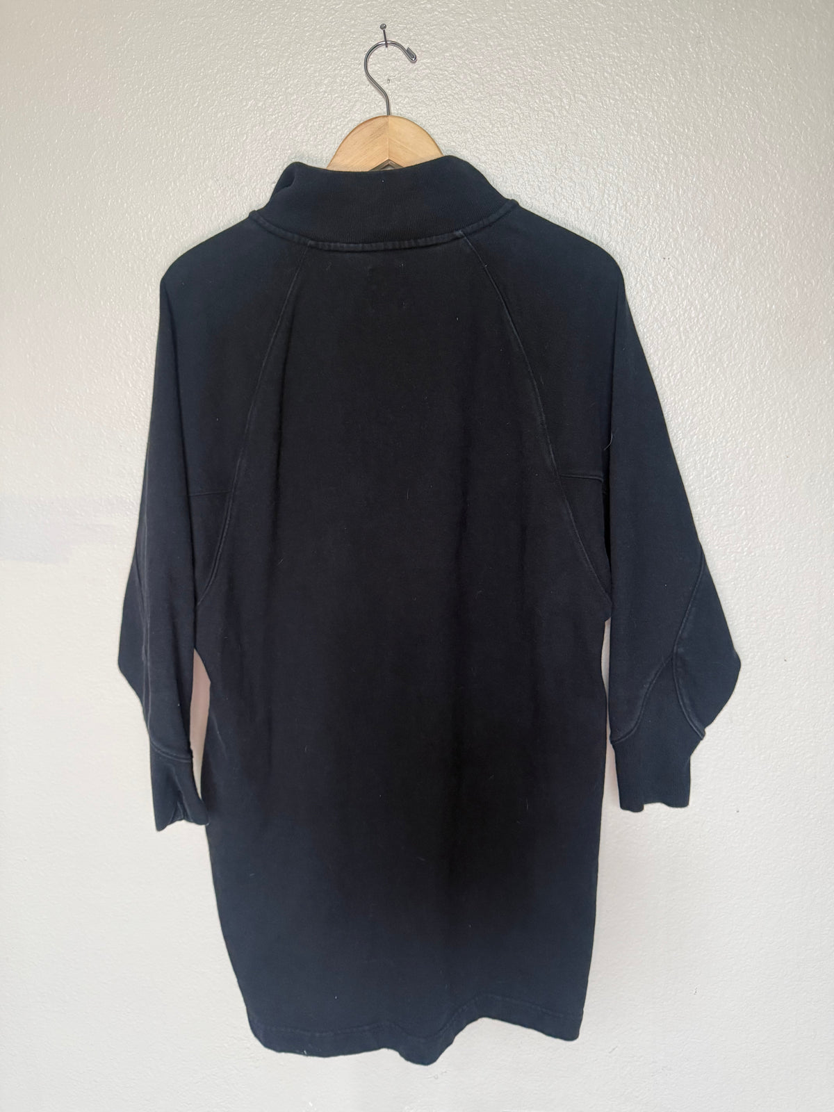 Gap 100% Cotton M Petite Black Sweatshirt Dress
