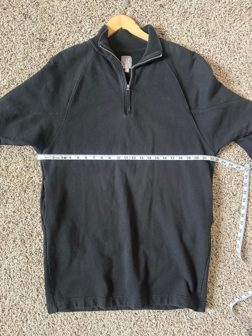 Gap 100% Cotton M Petite Black Sweatshirt Dress