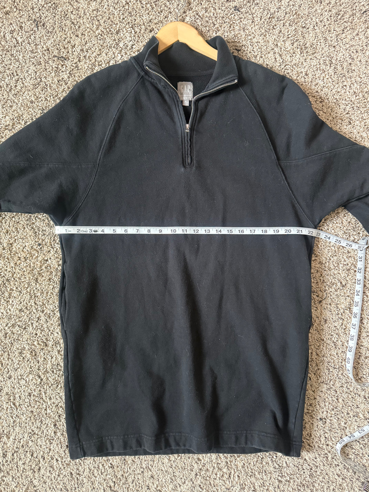 Gap 100% Cotton M Petite Black Sweatshirt Dress
