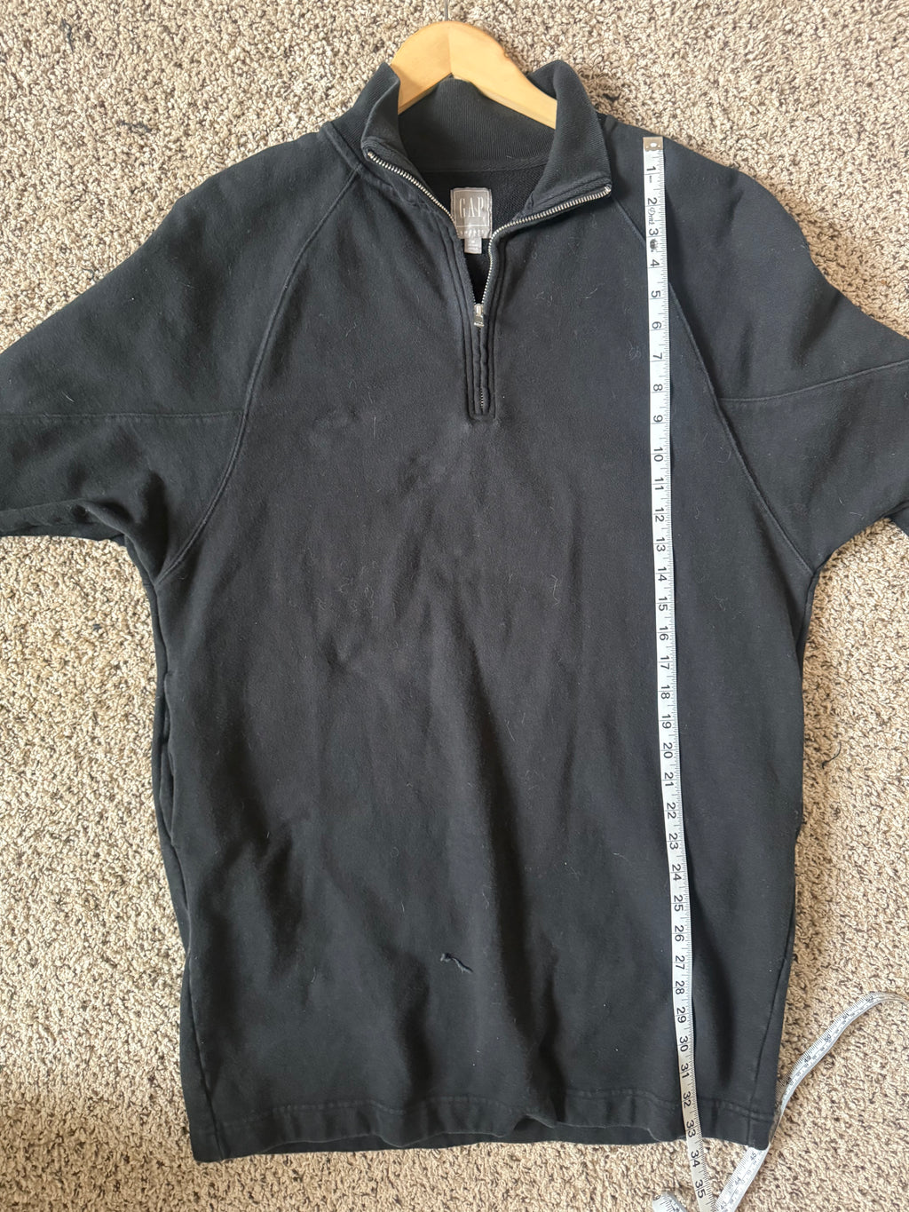 Gap 100% Cotton M Petite Black Sweatshirt Dress