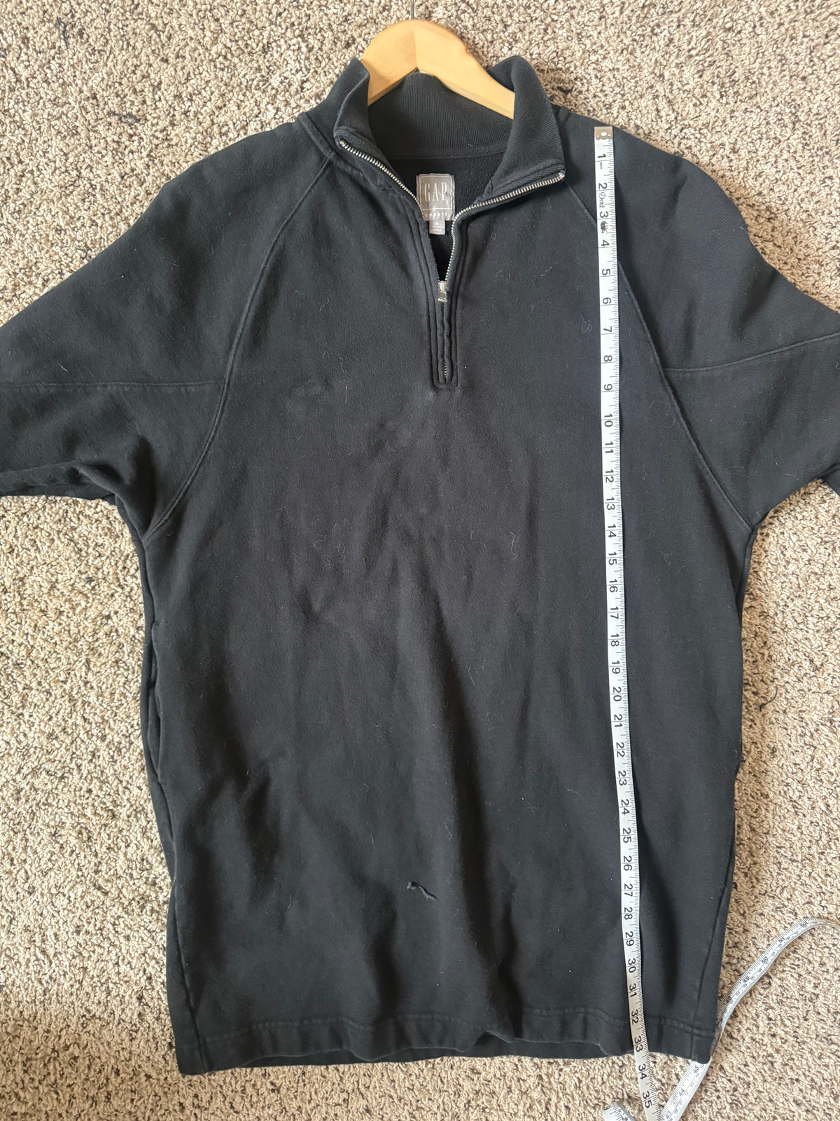 Gap 100% Cotton M Petite Black Sweatshirt Dress