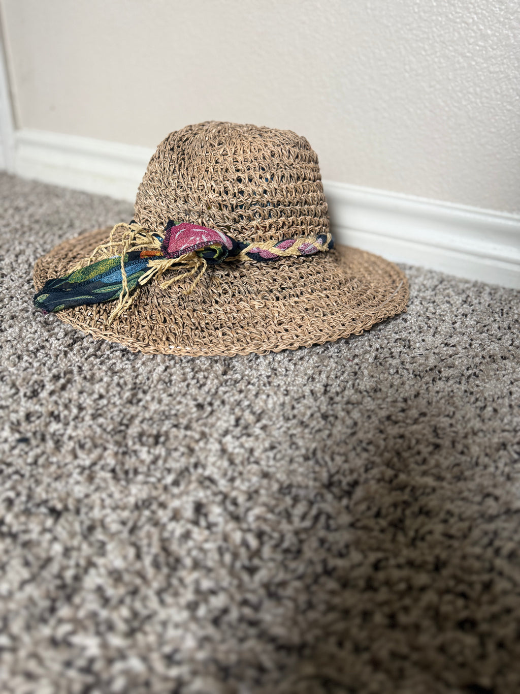 Porto Mare 100% Seagrass Tan Floppy Sun Hat