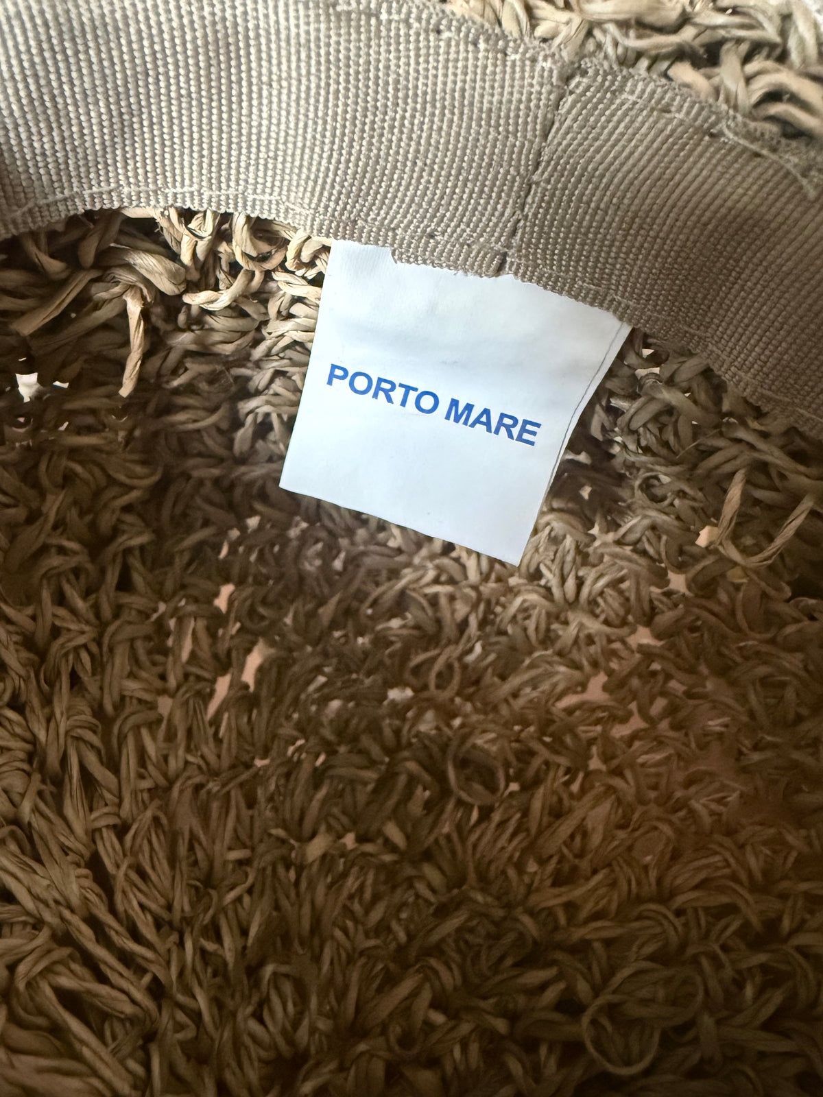 Porto Mare 100% Seagrass Tan Floppy Sun Hat