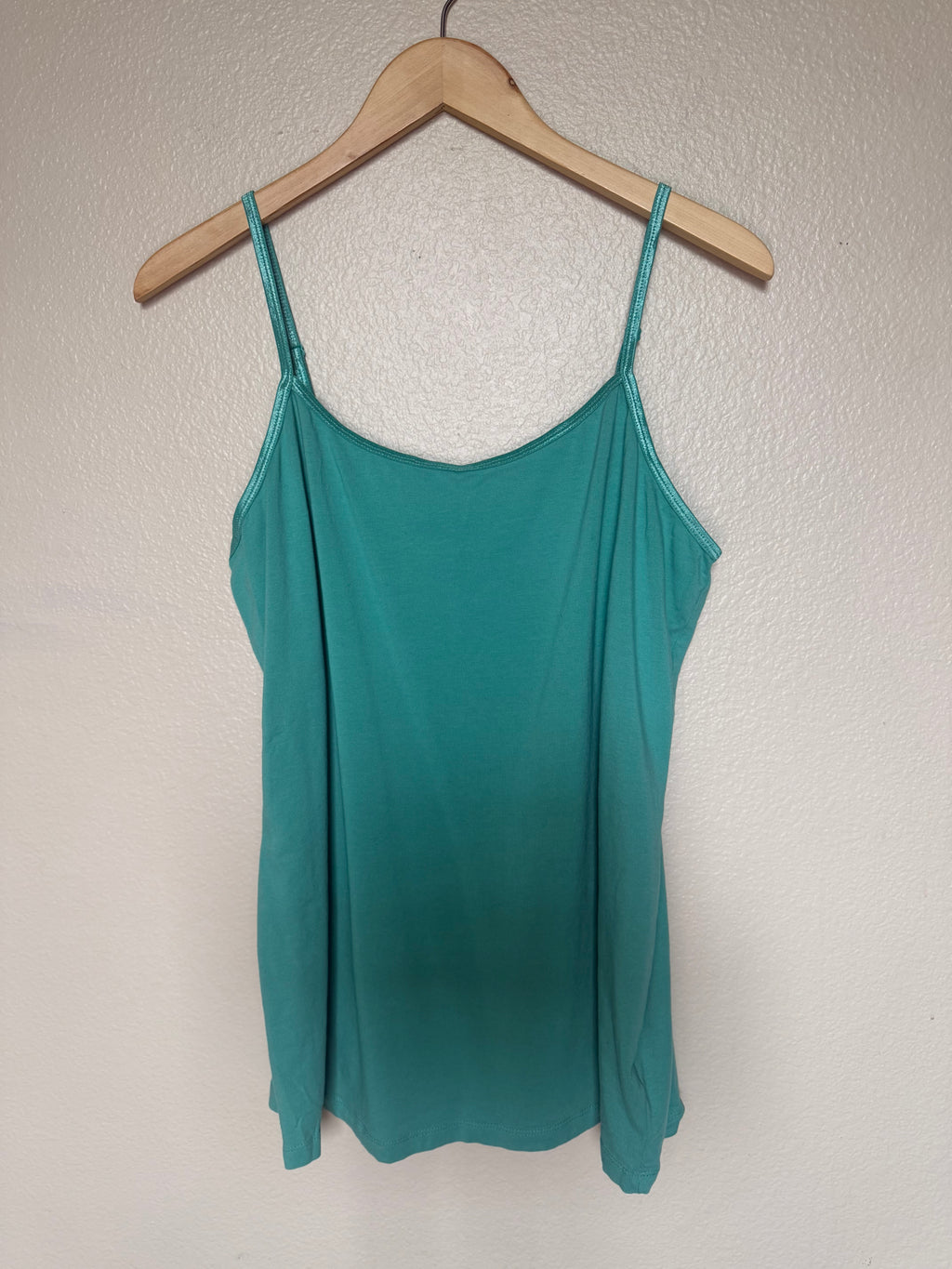Cato 95% Cotton 5% Spandex Size 18/20W Teal Camisole Tank Top