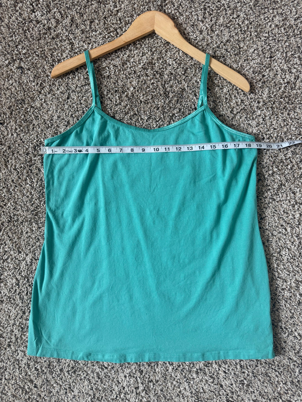 Cato 95% Cotton 5% Spandex Size 18/20W Teal Camisole Tank Top