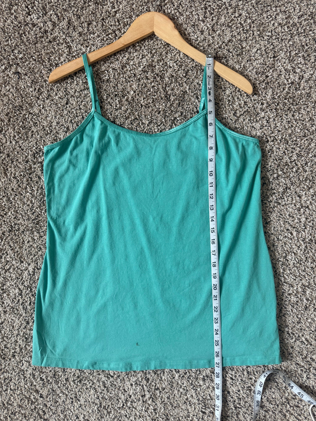 Cato 95% Cotton 5% Spandex Size 18/20W Teal Camisole Tank Top