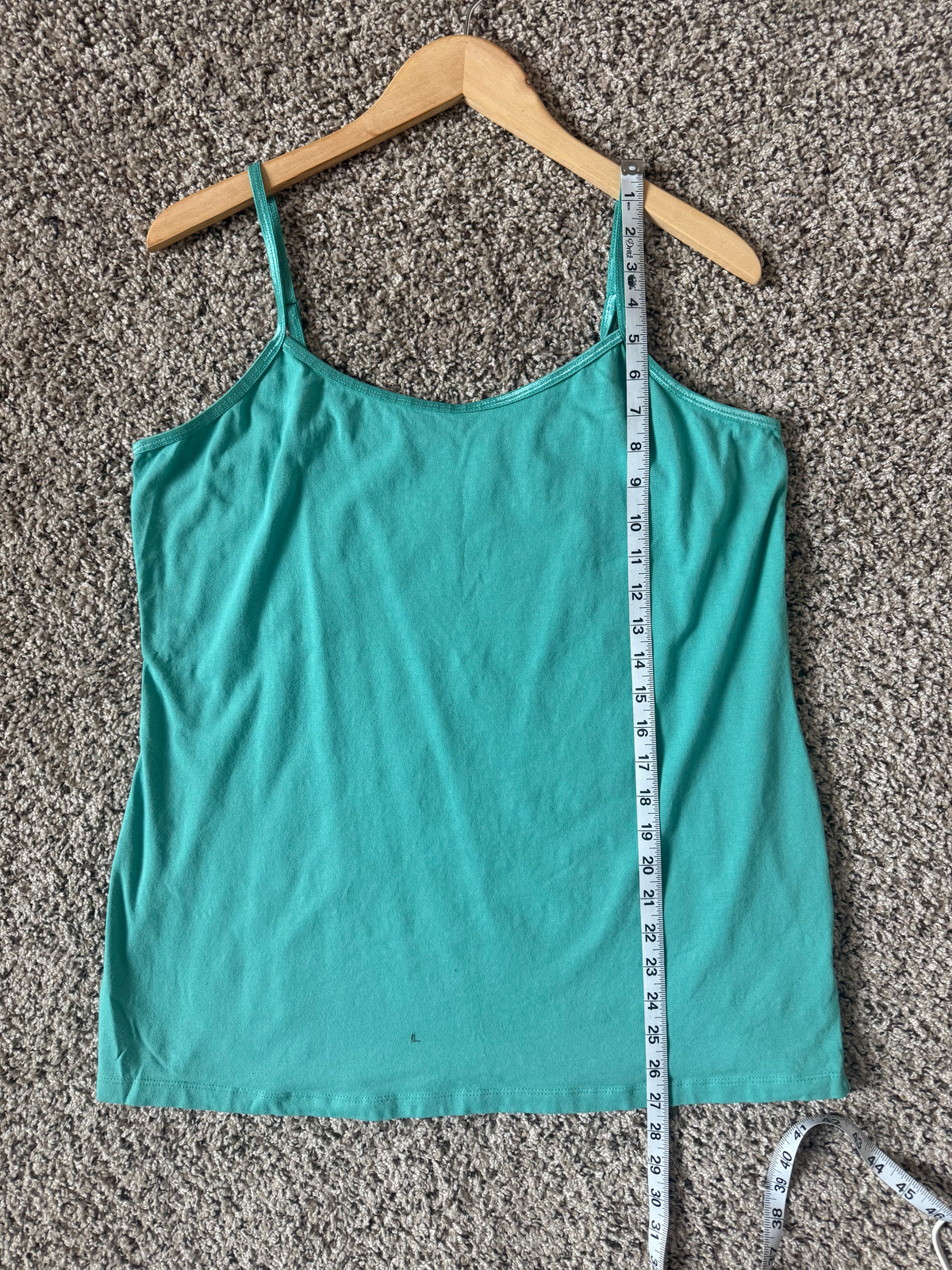 Cato 95% Cotton 5% Spandex Size 18/20W Teal Camisole Tank Top