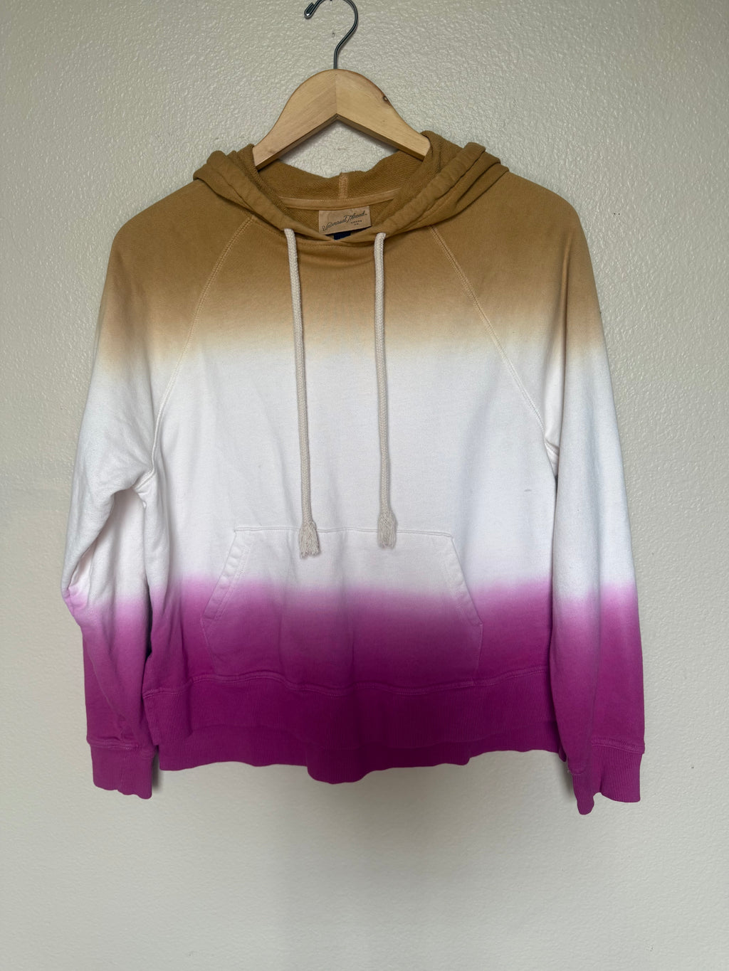 Universal Threads 100% Cotton XS Tan White and Magenta Ombre Hoodie