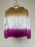Universal Threads 100% Cotton XS Tan White and Magenta Ombre Hoodie