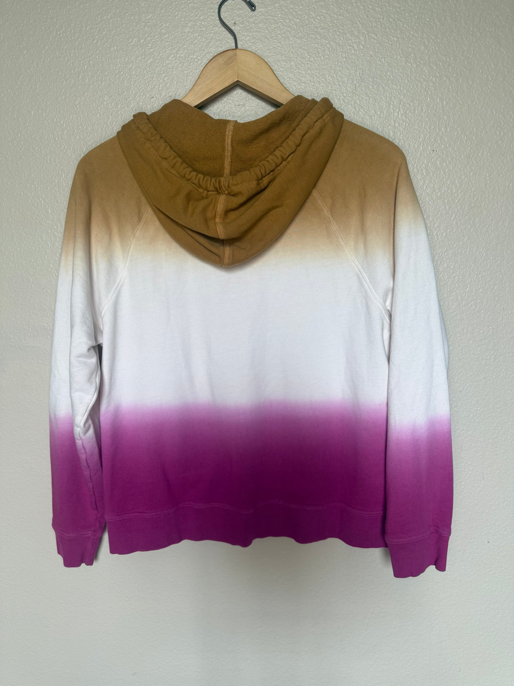 Universal Threads 100% Cotton XS Tan White and Magenta Ombre Hoodie