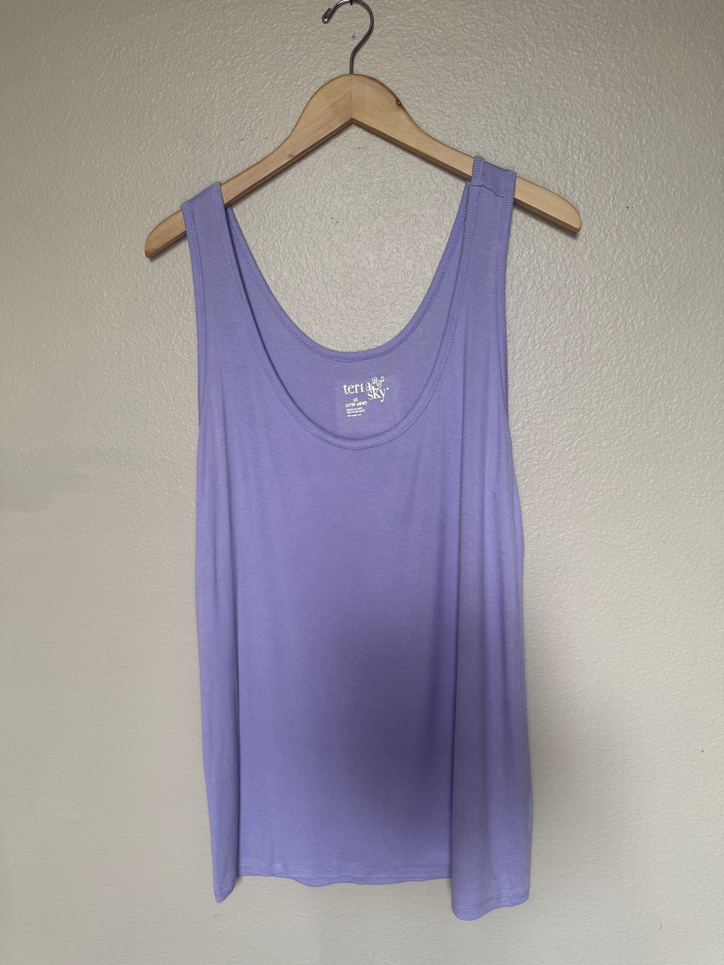 Terra & Sky 97% Modal 3% Spandex 1X Light Purple Tank Top