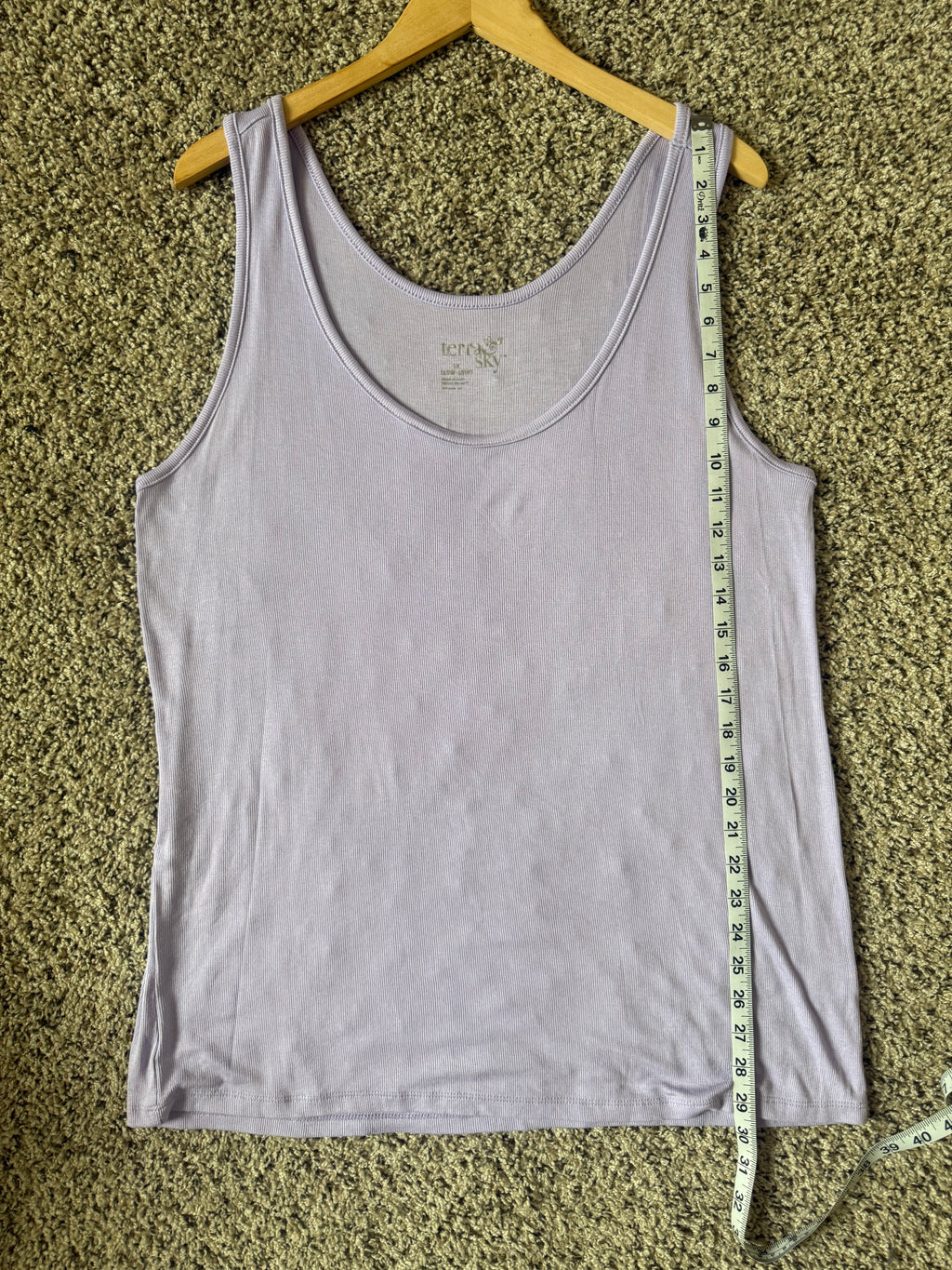 Terra & Sky 97% Modal 3% Spandex 1X Light Purple Tank Top