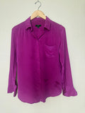 J. Crew 100% Silk Size 4 Fuchsia Long Sleeve Button Down