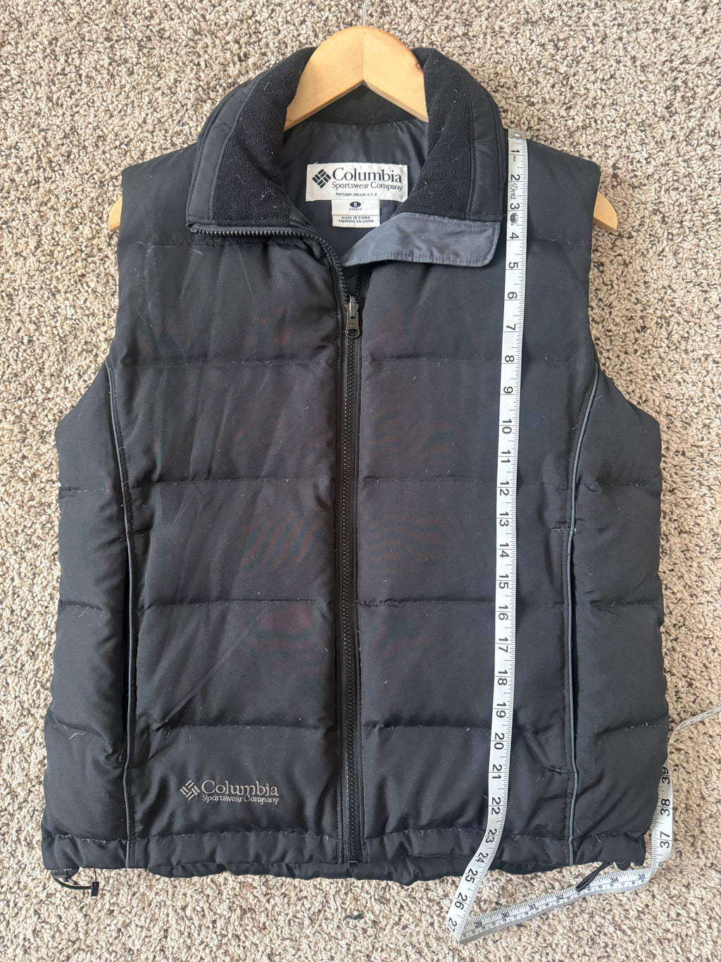 Columbia 75% Down 25% Duck Feathers S Black Puffer Vest