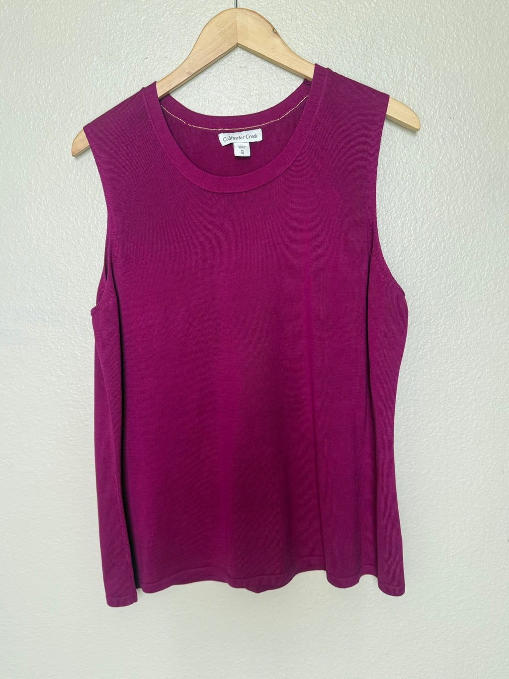 Coldwater Creek 70% Silk 30% Cotton 1X Magenta Tank Top
