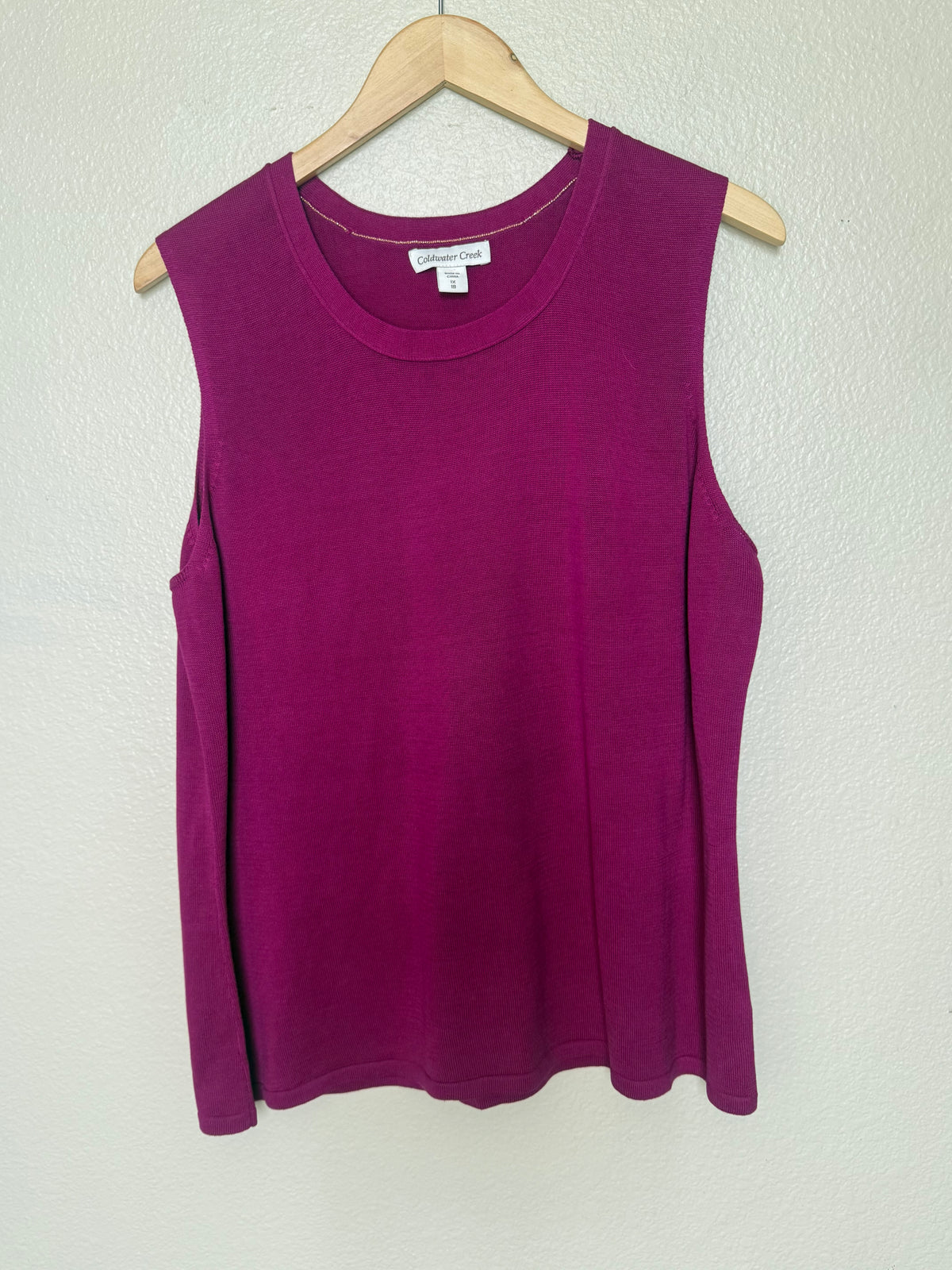 Coldwater Creek 70% Silk 30% Cotton 1X Magenta Tank Top