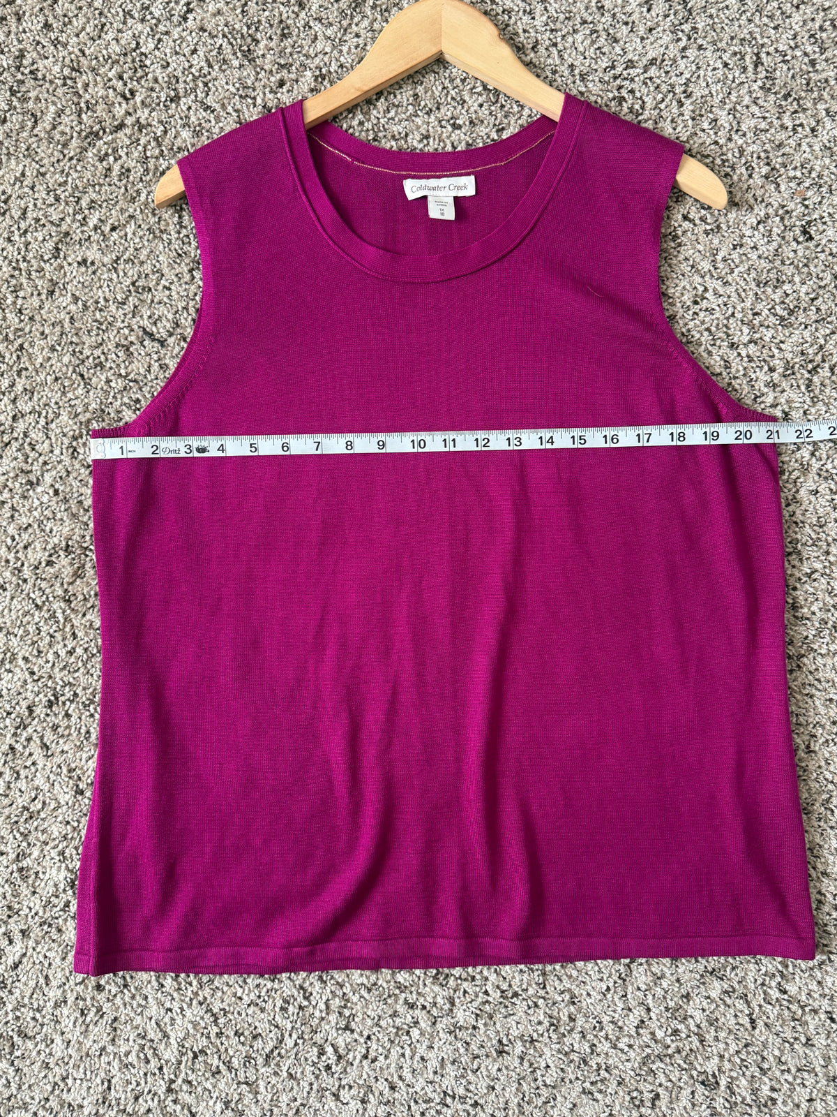 Coldwater Creek 70% Silk 30% Cotton 1X Magenta Tank Top