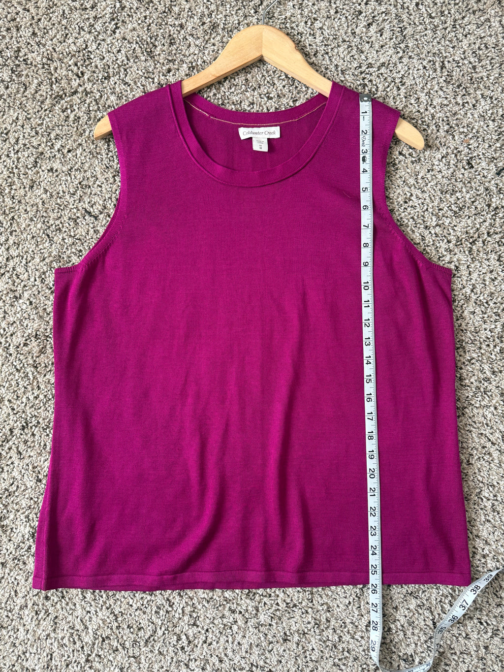 Coldwater Creek 70% Silk 30% Cotton 1X Magenta Tank Top