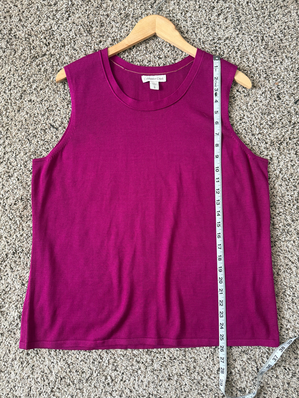 Coldwater Creek 70% Silk 30% Cotton 1X Magenta Tank Top