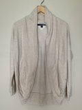 Tommy Hilfiger Athluxe 94% Cotton 6% Other Fibers XS Off-White and Gold Metallic Sparkly Long Sleeve Cardigan