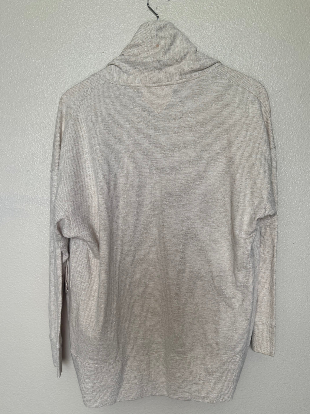 Tommy Hilfiger Athluxe 94% Cotton 6% Other Fibers XS Off-White and Gold Metallic Sparkly Long Sleeve Cardigan
