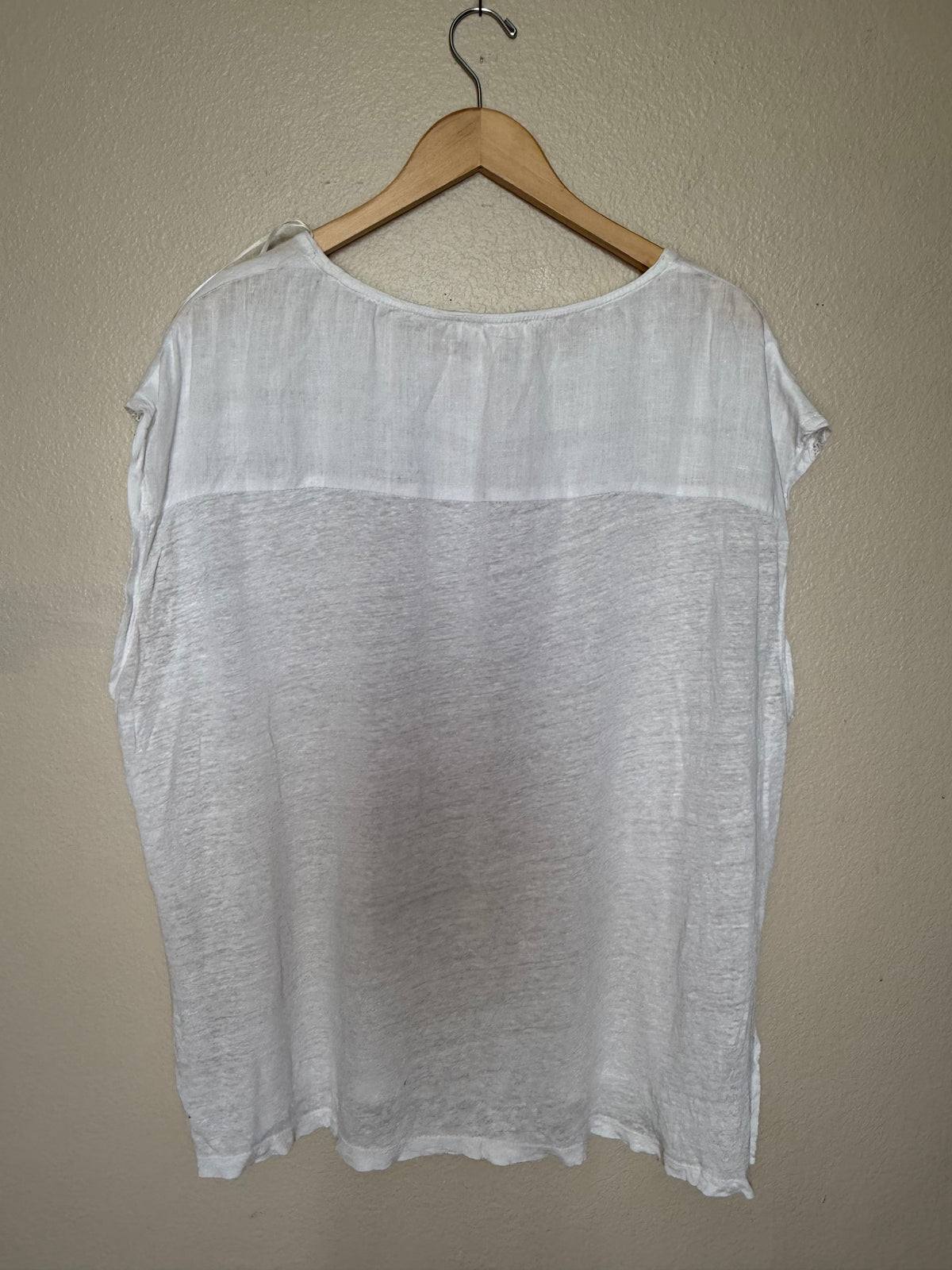 Tura by Vince Camuto 100% Linen XL White Short Sleeve Shirt