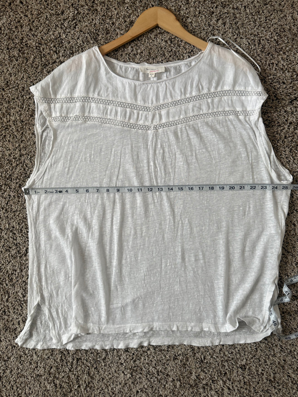Tura by Vince Camuto 100% Linen XL White Short Sleeve Shirt
