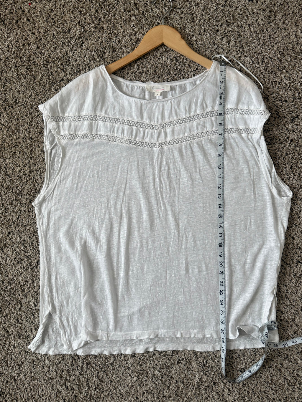 Tura by Vince Camuto 100% Linen XL White Short Sleeve Shirt