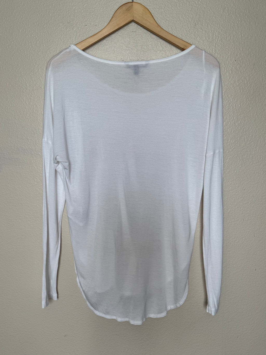 Banana Republic 100% Modal S White Long Sleeve