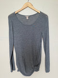 Banana Republic 97% Lyocell 3% Spandex M Grey Long Sleeve with Side Knot