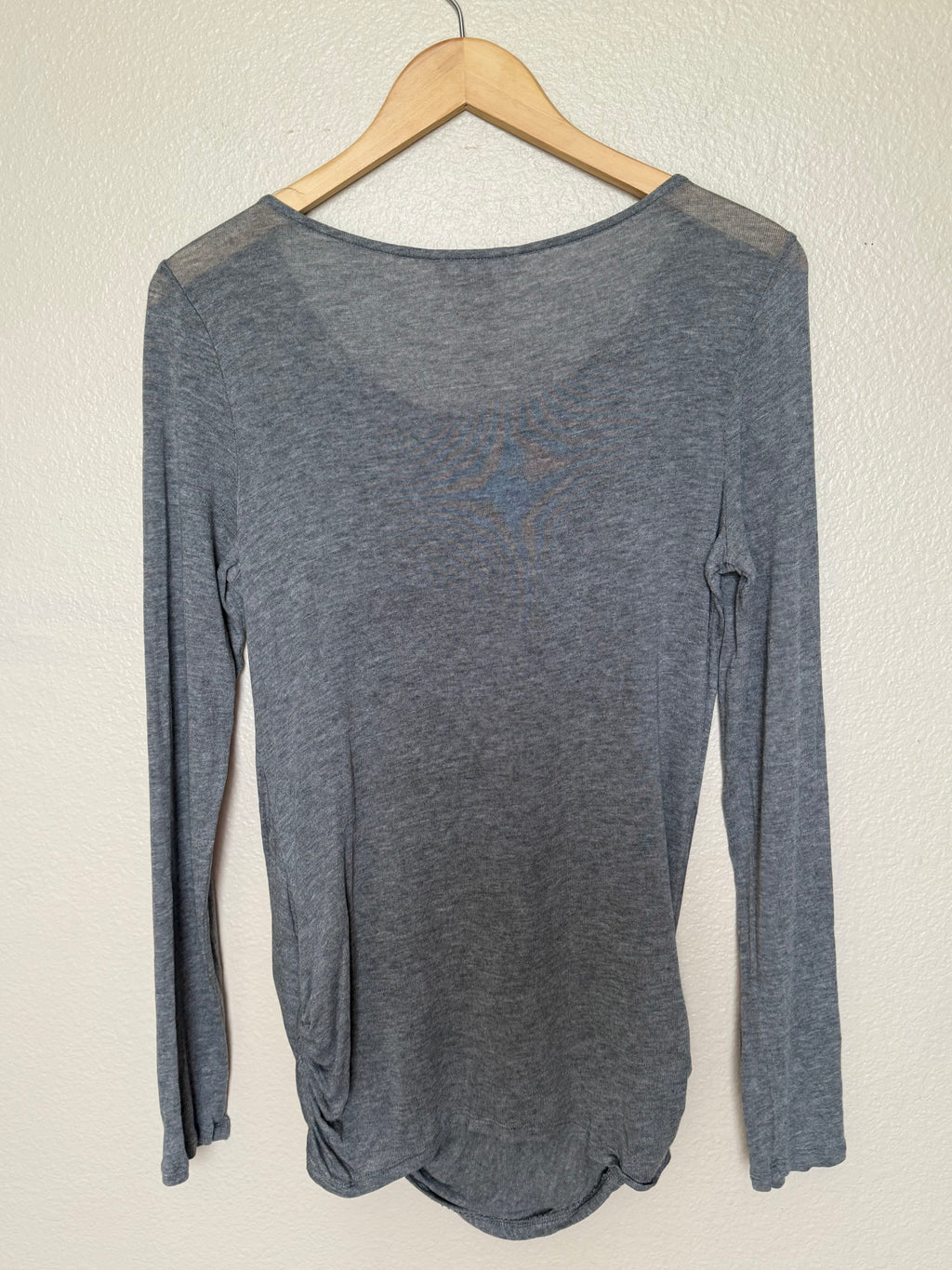 Banana Republic 97% Lyocell 3% Spandex M Grey Long Sleeve with Side Knot