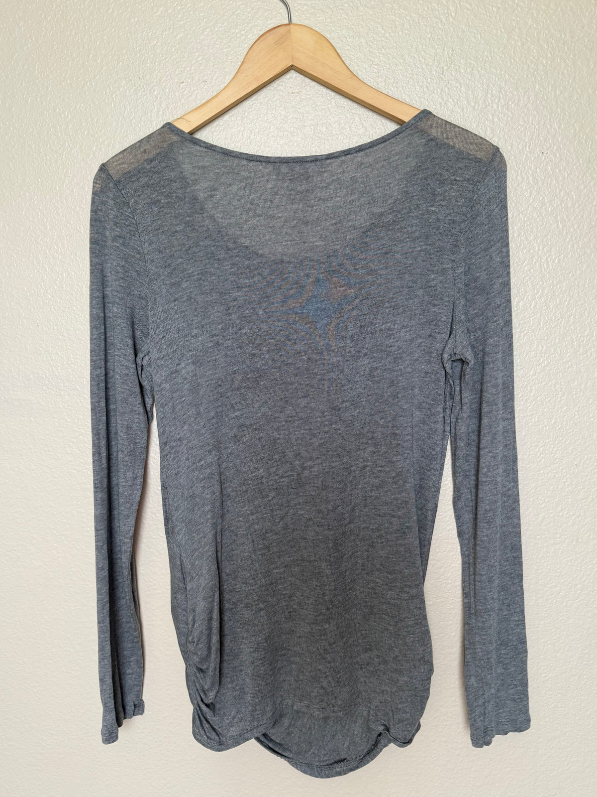 Banana Republic 97% Lyocell 3% Spandex M Grey Long Sleeve with Side Knot