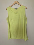 Valerie Stevens 55% Linen 45% Rayon L Muted Neon Yellow Tank Top