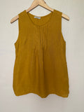 Laura Bianchi 100% Linen S Mustard Yellow Tank Top