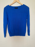 Banana Republic 80% Silk 20% Cotton S Royal Blue Crew Neck Long Sleeve