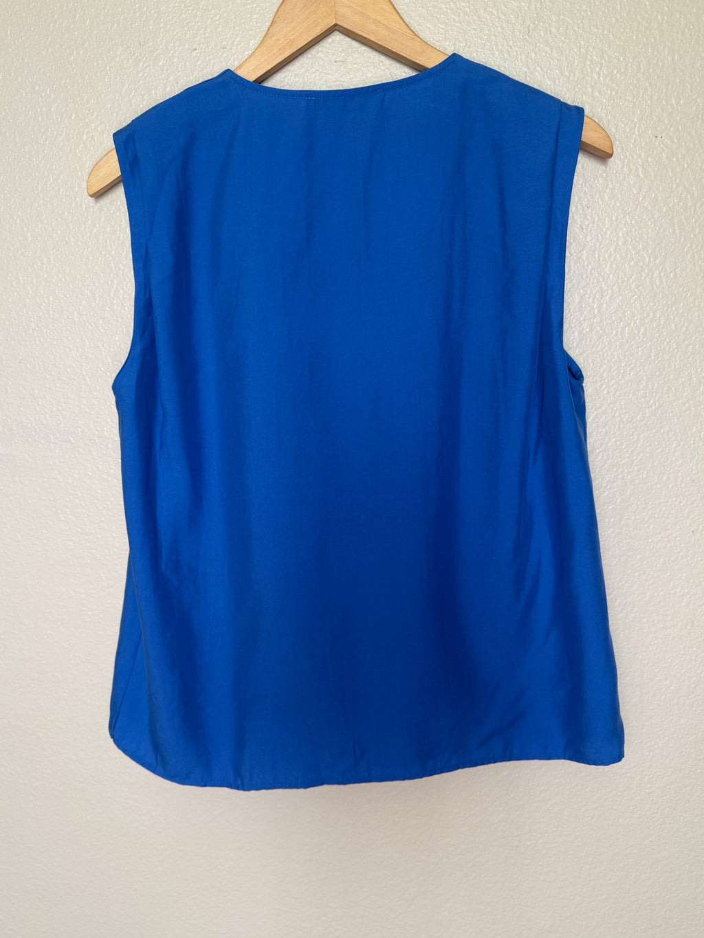 MNG 100% Lyocell S Royal Blue Plunge Neck Tank Top