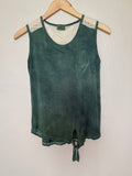 Glitz 95% Rayon 5% Spandex M Faded Forest Green Tank Top with Lace Detail