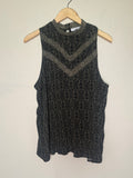 Grayson Threads 100% Rayon XL Forest Green and Black High Neck Tank Top